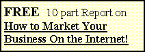 Text Box: FREE  10 part Report on How to Market Your Business On the Internet!